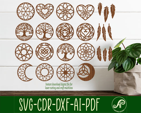 Dreamcatcher wall sign designs bundle  SVG / DXF / AI / PDF / CDR