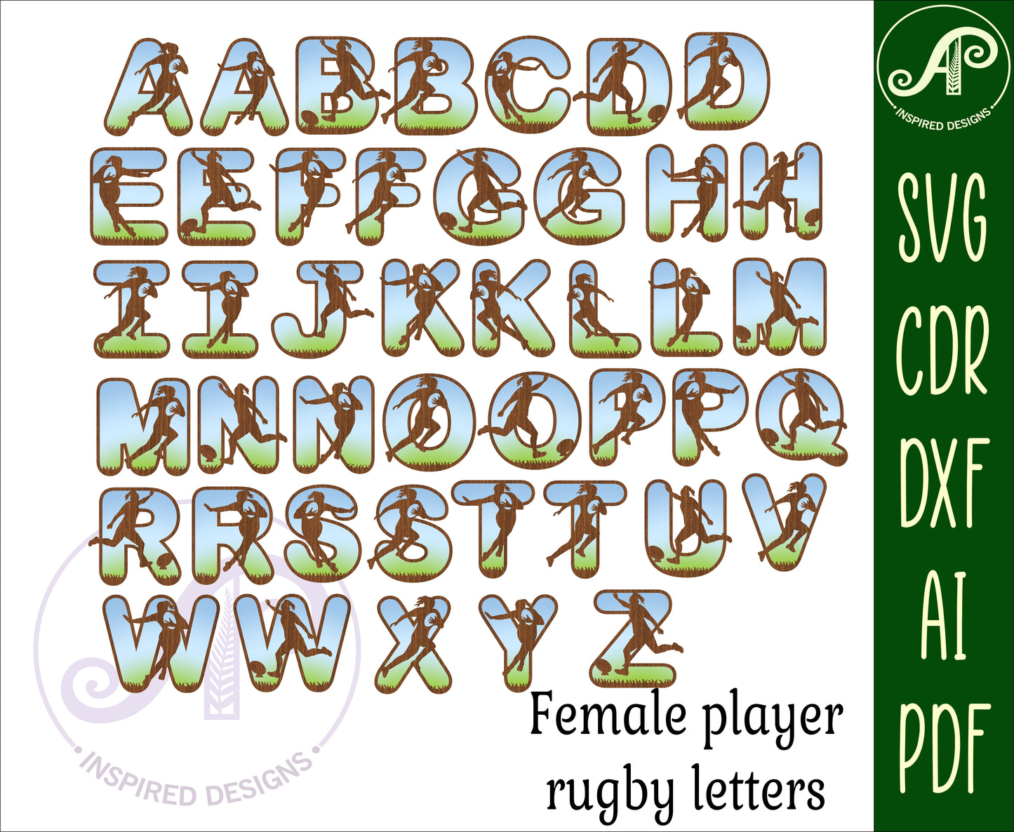 Rugby bulk alphabet letter set. 114 letter options