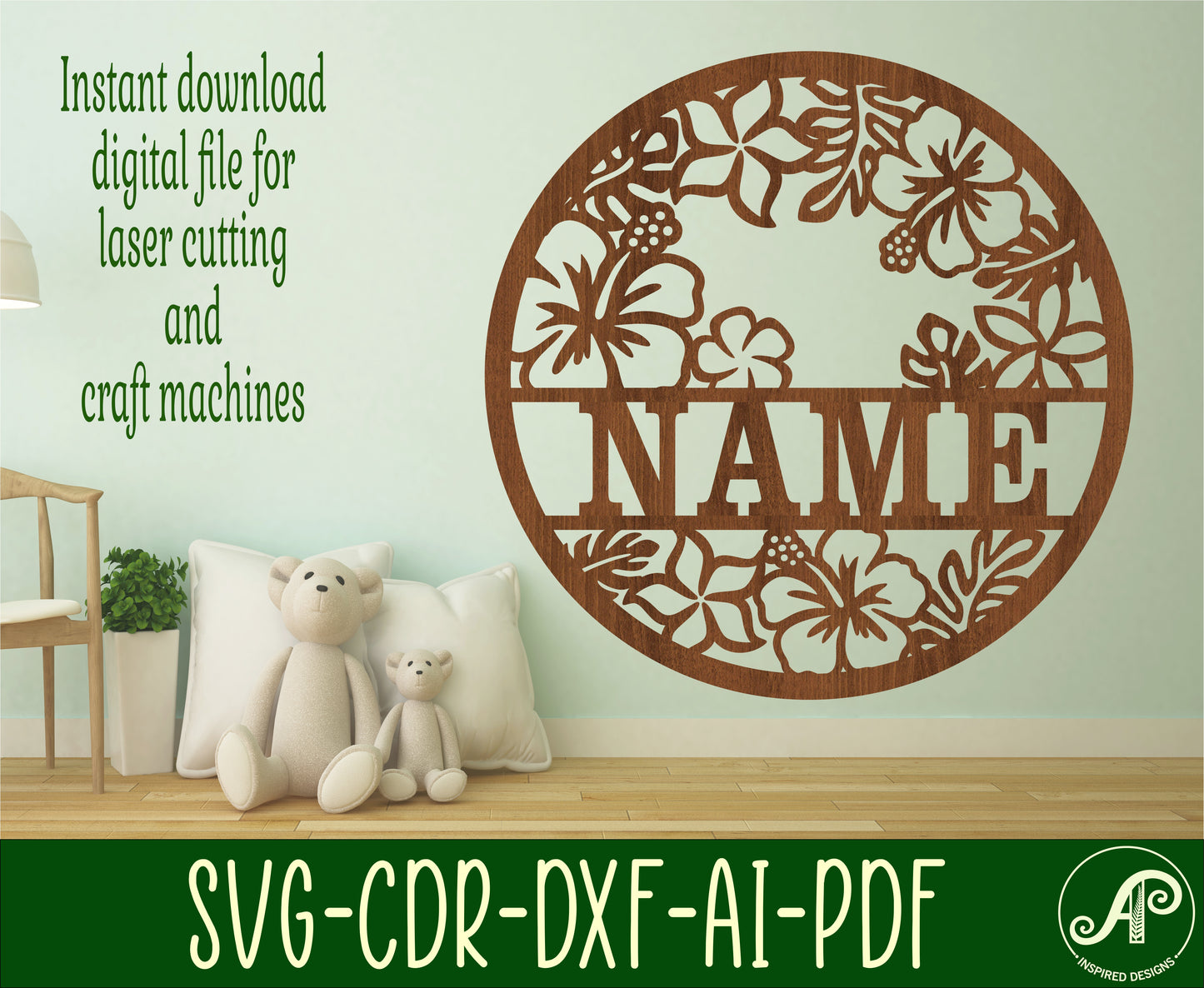 Tropical name wall sign. SVG / DXF / AI / PDF / CDR