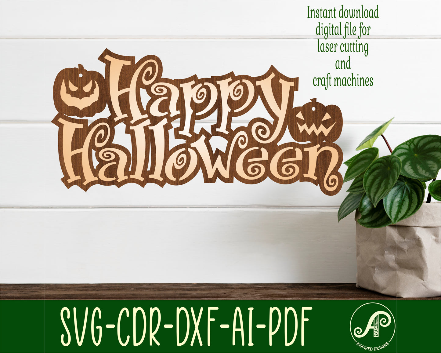 Halloween wall sign design 1 SVG / DXF / AI / PDF / CDR