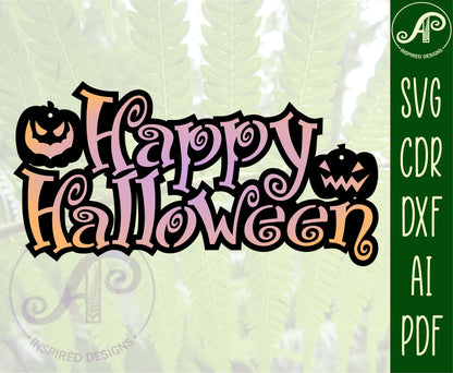 Halloween wall sign design 1 SVG / DXF / AI / PDF / CDR